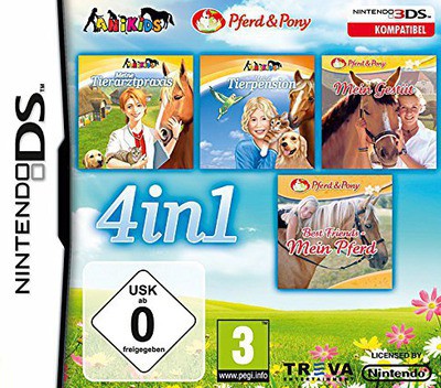 4 in 1 - Meine Tierarztpraxis + Meine Tierpension + Mein Gestuet + Mein Pferd - Nintendo DS Games
