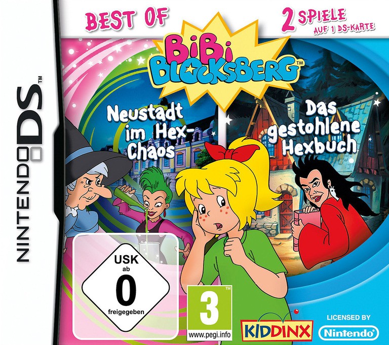 2 in 1 - Best of Bibi Blocksberg - Neustadt im Hex-Chaos + Das Gestohlene Hexbuch - Nintendo DS Games