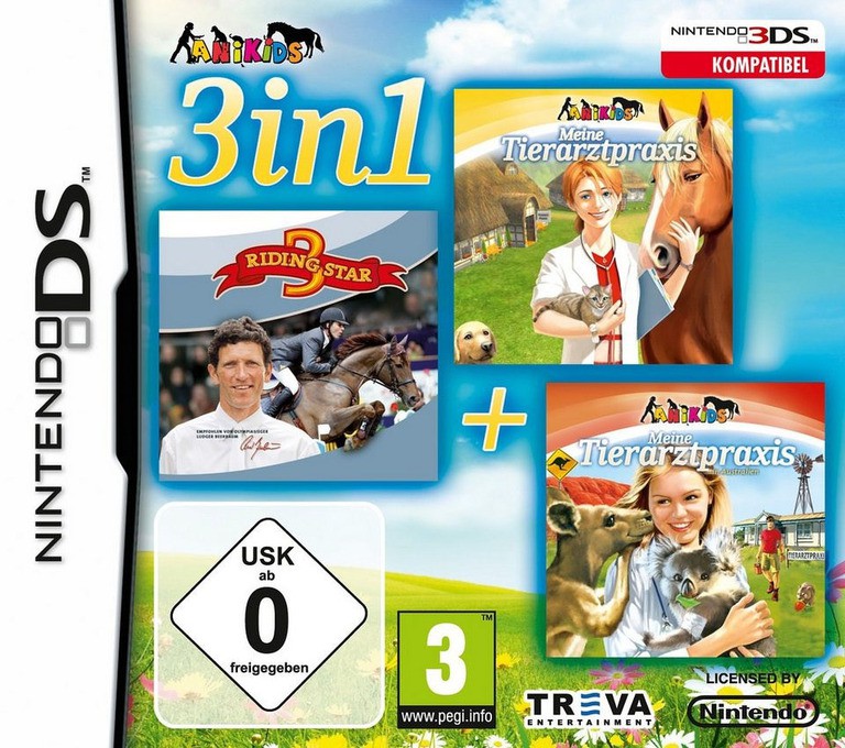 3 in 1 - My Vet Practice & Riding Star & My Vet Practice in Australia - Nintendo DS Games