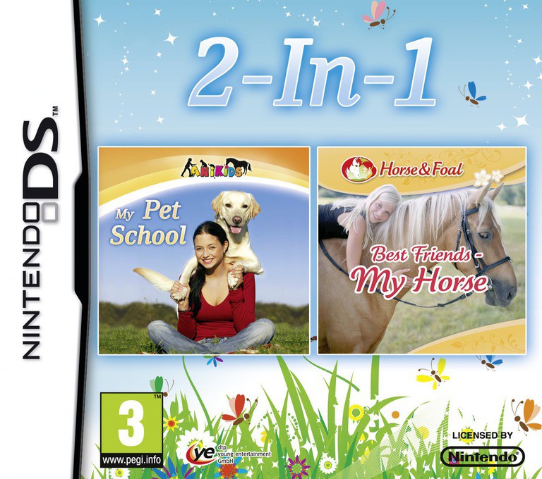 2 in 1 - My Pet School + Best Friends - My Horse - Nintendo DS Games