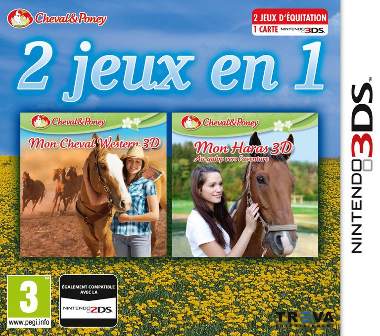 2 in 1 - Horses 3D Vol. 3 - My Riding Stables 3D - Jumping for the Team and My Western Horse 3D - Nintendo 3DS Games