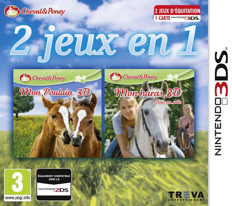 2 in 1 Horses & Foal: My Foal 3D + My Riding Stables 3D - Rivals in the Saddle - Nintendo 3DS Games