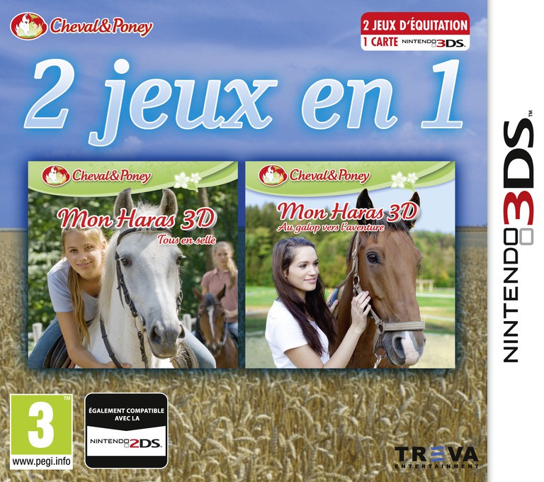 2 in 1 - Horses 3D Vol. 2 - Rivals in the Saddle and Jumping for the Team 3D - Nintendo 3DS Games