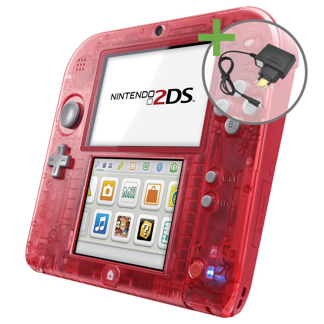 Nintendo 2DS - Crystal Red - Nintendo 3DS Hardware