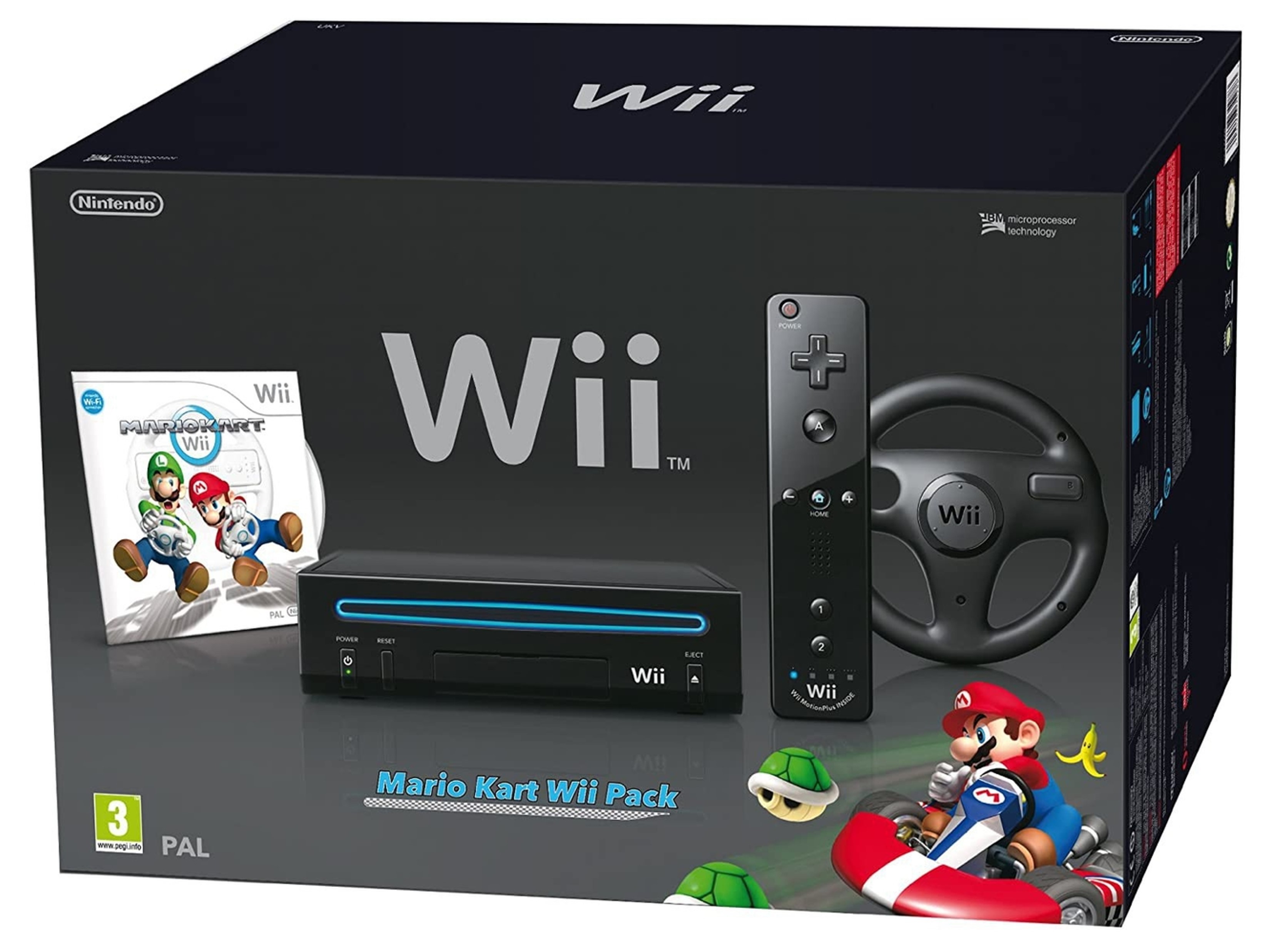 Nintendo Wii Starter Pack - Mario Kart Motion Plus Black Edition [Complete] - Wii Hardware