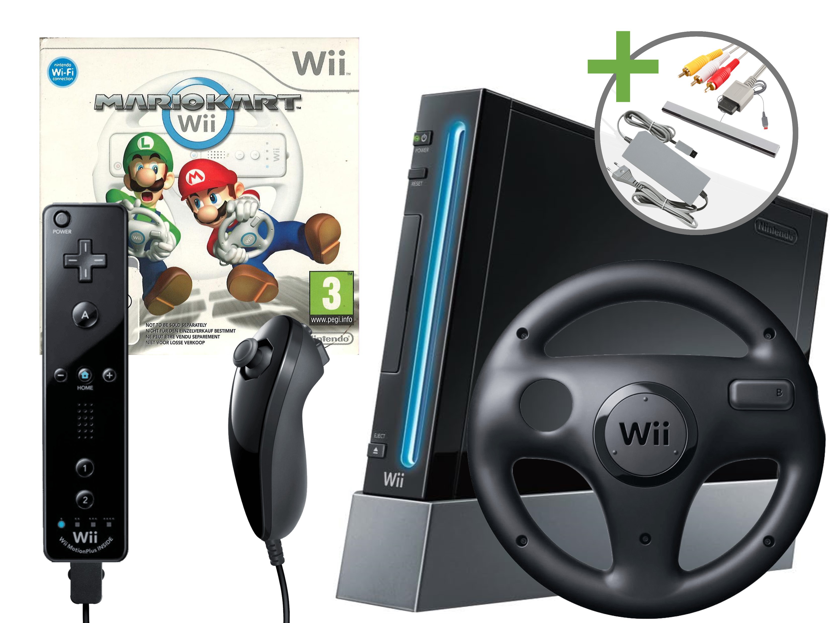Nintendo Wii Starter Pack - Mario Kart Motion Plus Black Edition [Complete] - Wii Hardware - 2