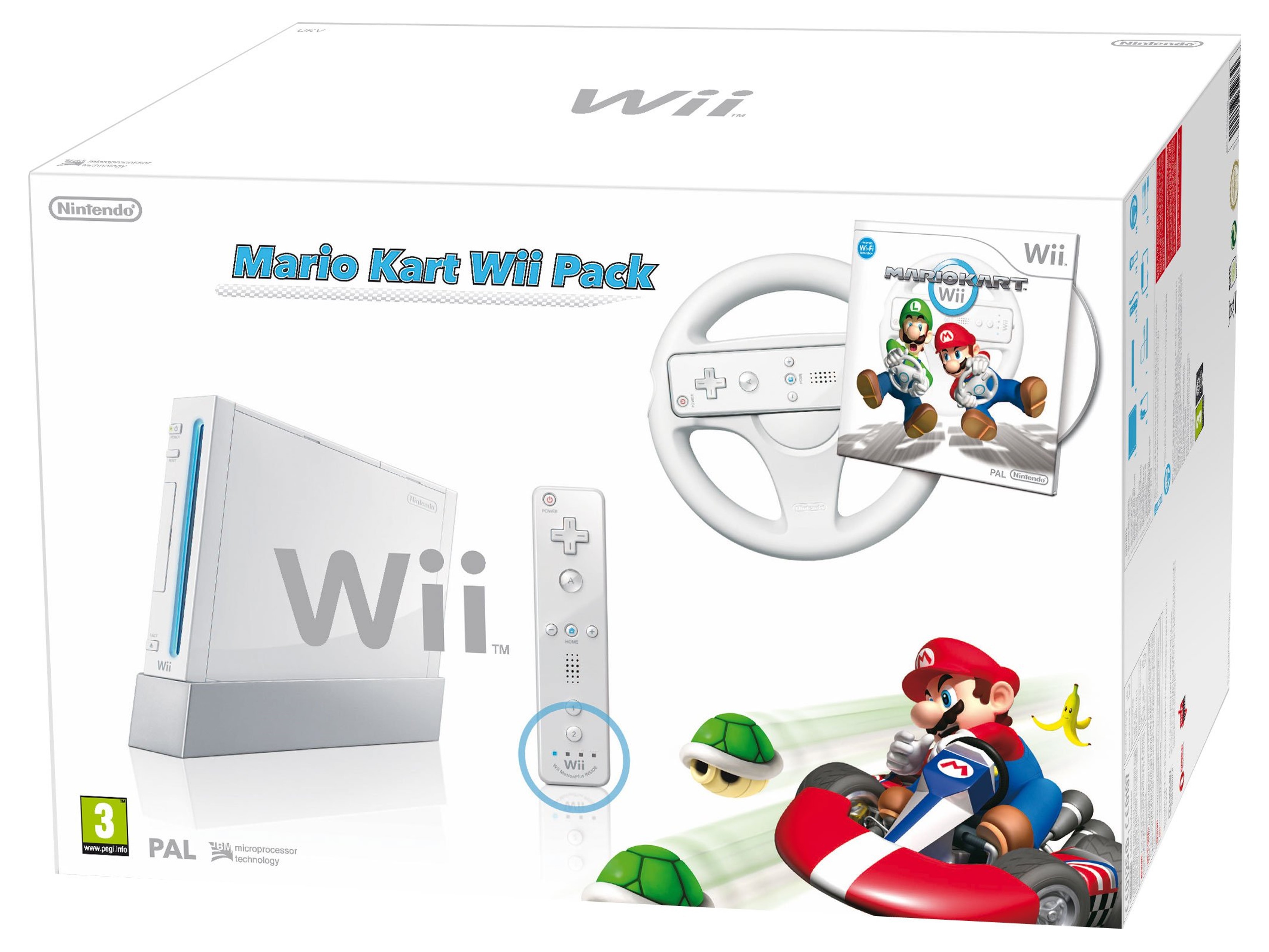 Nintendo Wii Starter Pack - Mario Kart Motion Plus White Edition [Complete] - Wii Hardware
