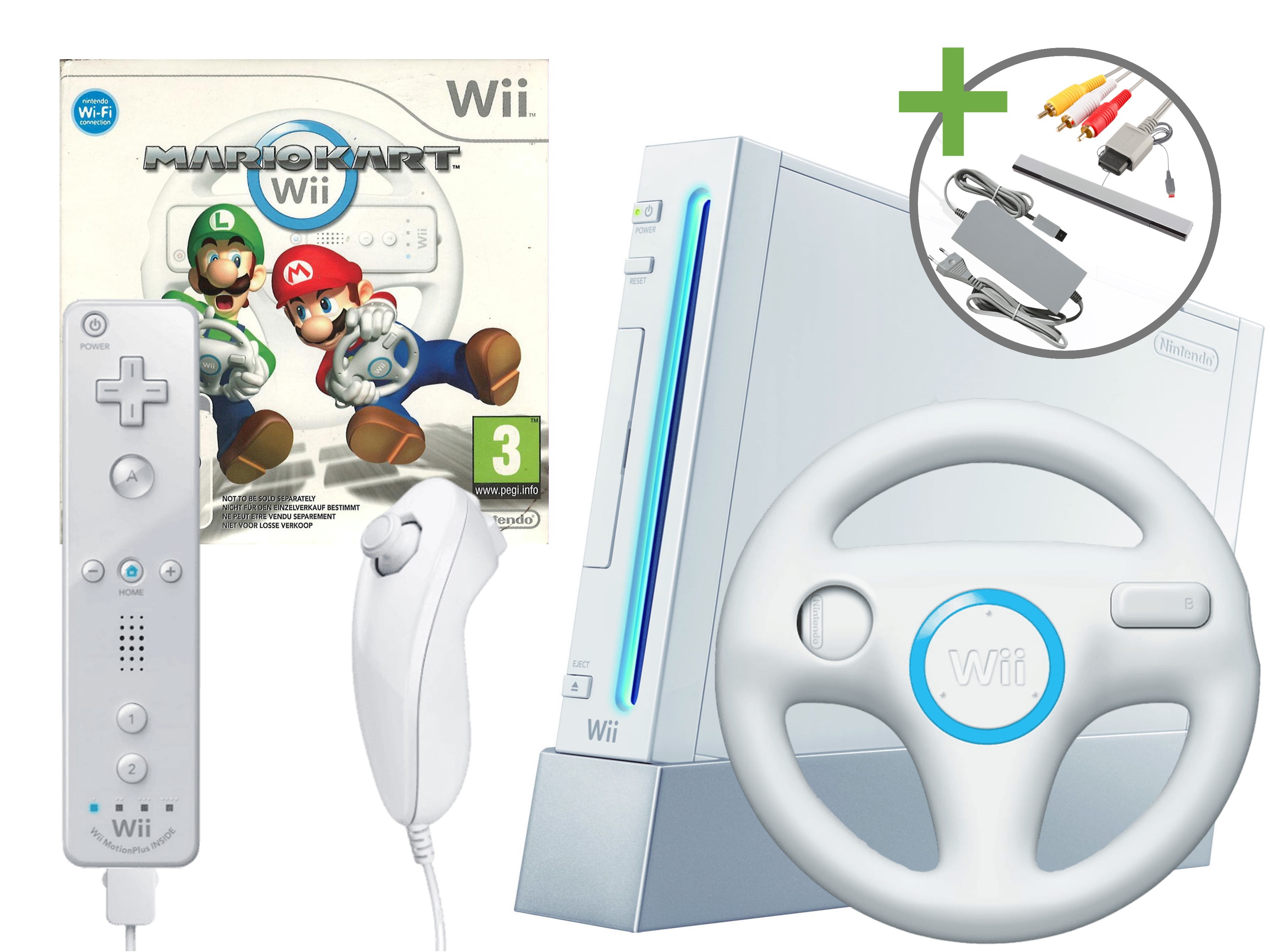 Nintendo Wii Starter Pack - Mario Kart Motion Plus White Edition [Complete] - Wii Hardware - 2