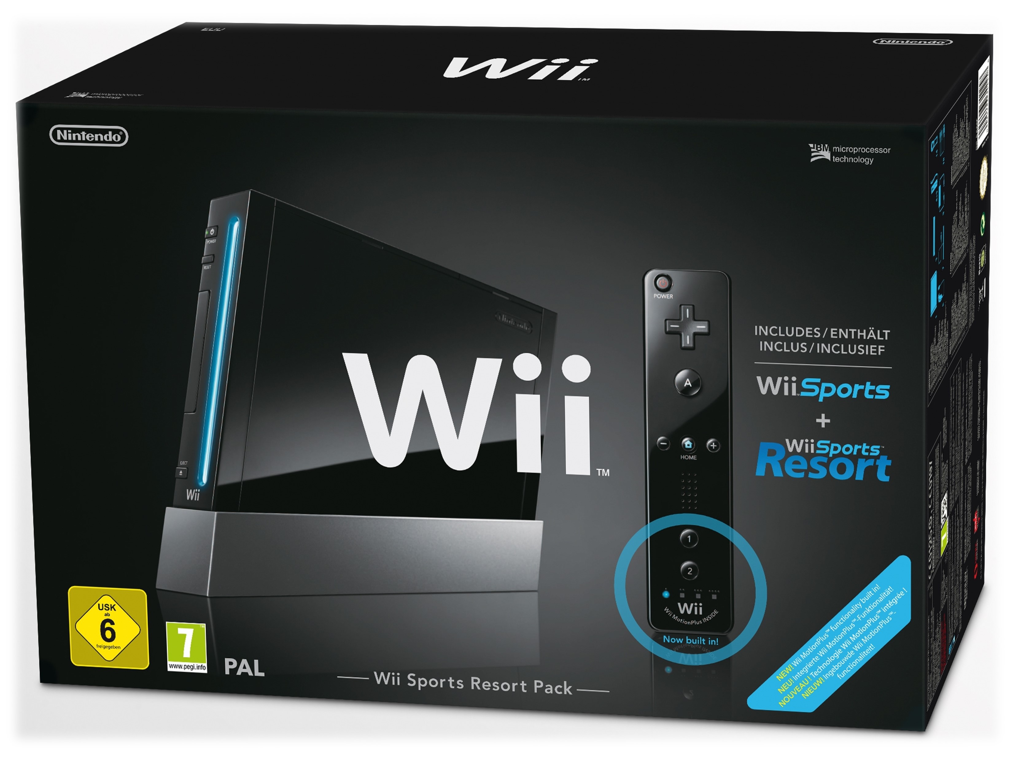 Nintendo Wii Starter Pack - Wii Sports + Wii Sports Resort Black Edition [Complete] - Wii Hardware