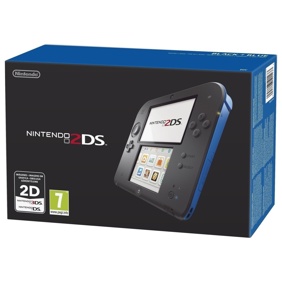 Nintendo 2DS - Black/Blue (Electric Blue) [Complete] - Nintendo 3DS Hardware