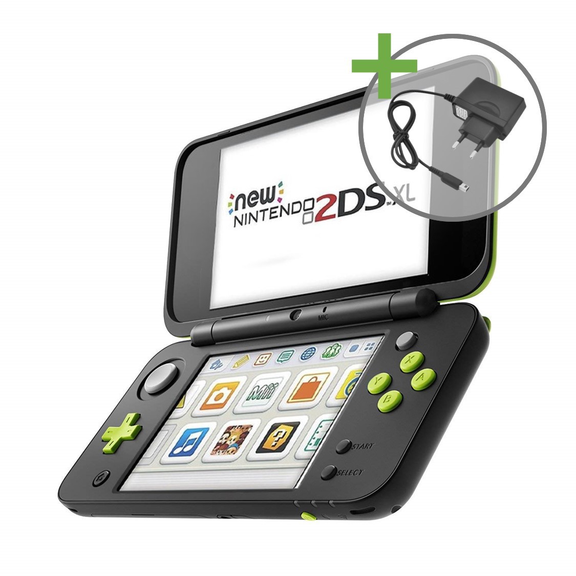 New Nintendo 2DS XL - Black/Lime [Complete] - Nintendo 3DS Hardware - 2