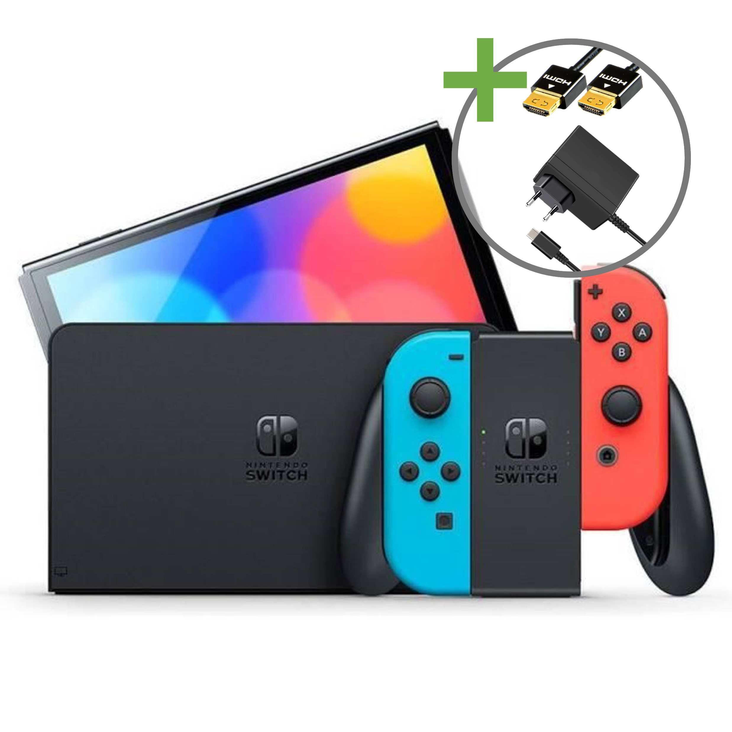 Nintendo Switch Console OLED Starter Pack - Red/Blue - Nintendo Switch Hardware