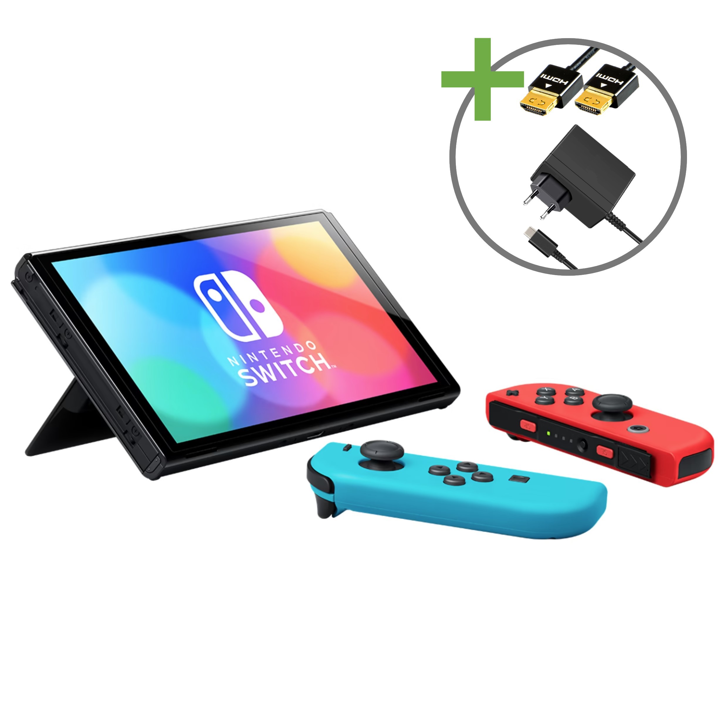 Nintendo Switch Console OLED Starter Pack - Red/Blue - Nintendo Switch Hardware - 3
