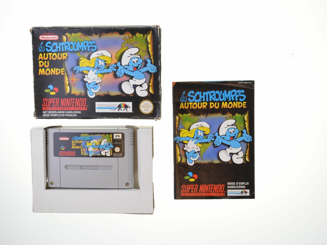Les Schtroumpfs Autour Du Monde  (De Smurfen) - Super Nintendo Games [Complete]
