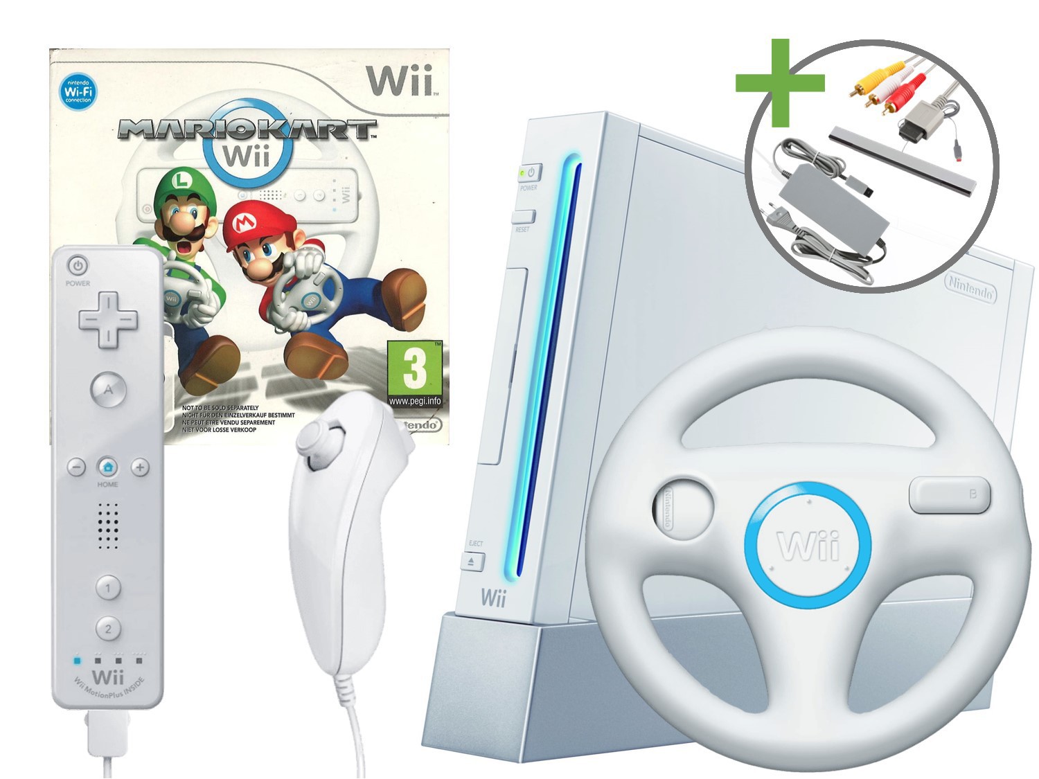 Nintendo Wii Starter Pack - Mario Kart Motion Plus White Edition Kopen | Wii Hardware