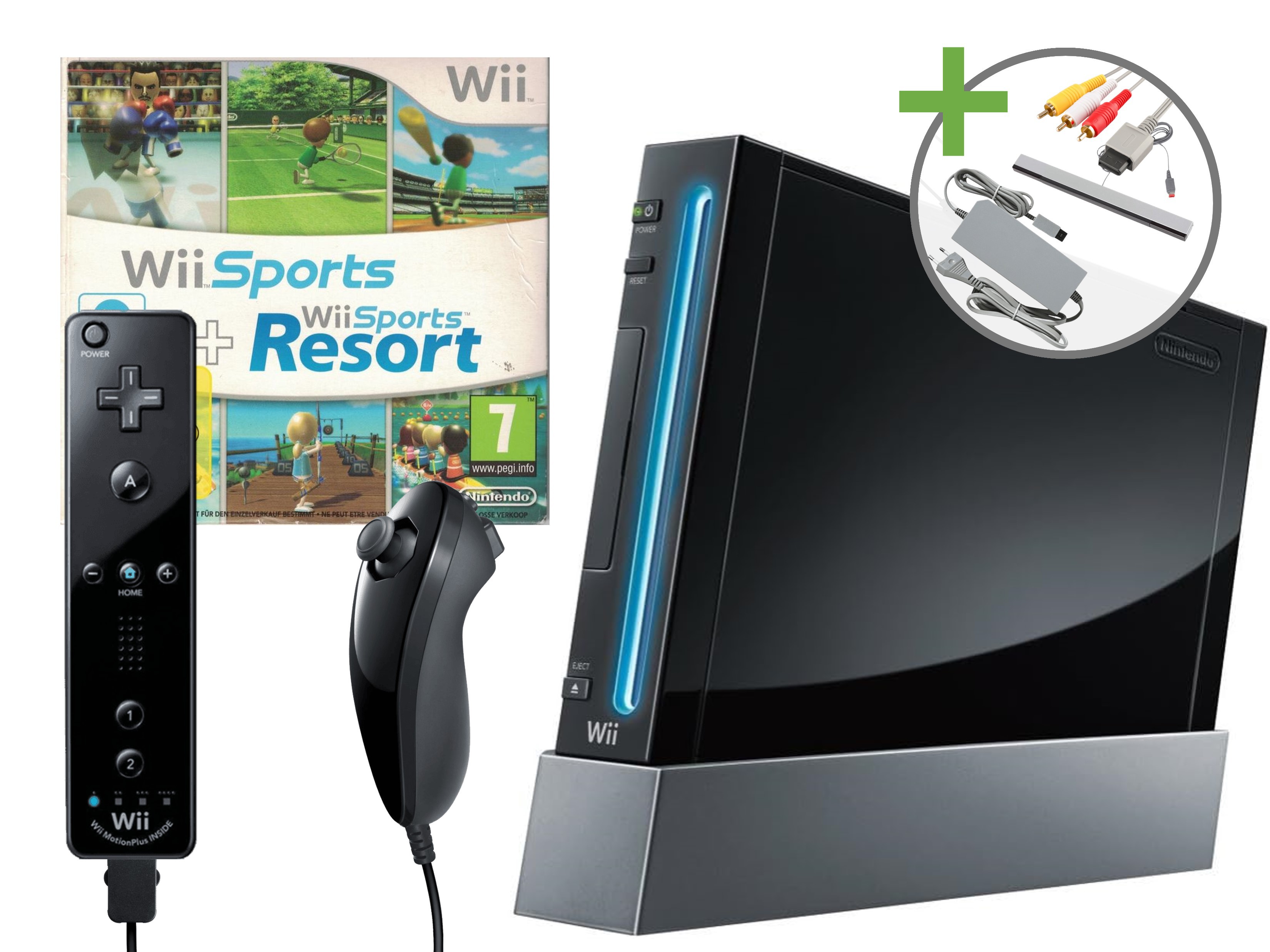 Nintendo Wii Starter Pack - Wii Sports + Wii Sports Resort Black Edition - Wii Hardware