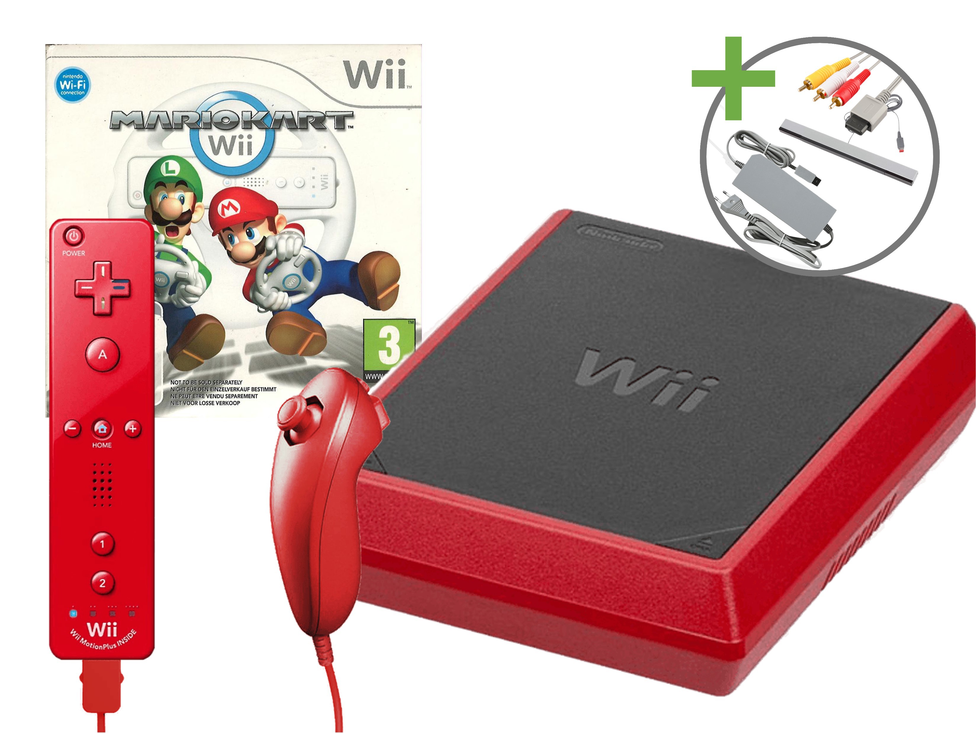 Nintendo Wii Mini Starter Pack - Mario Kart Wii Edition - Wii Hardware