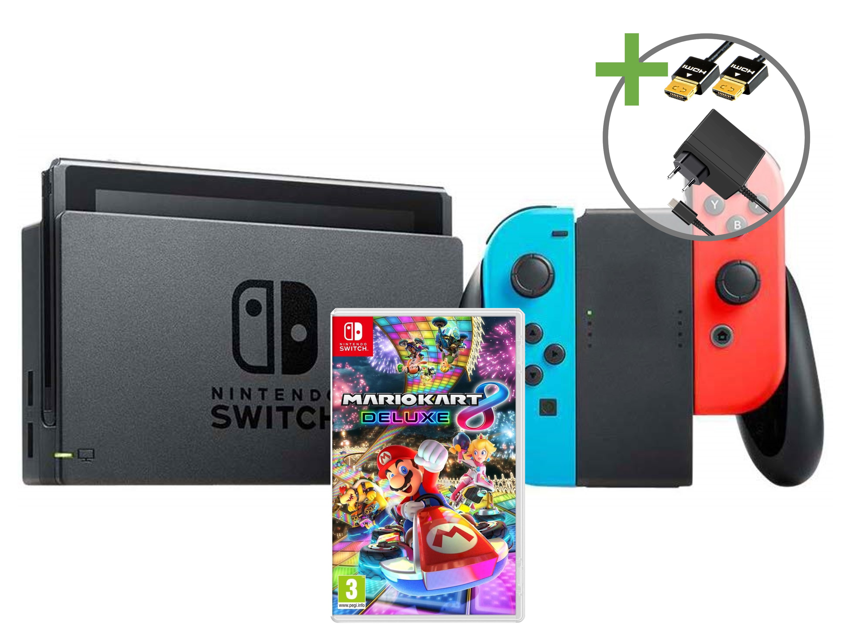 Nintendo Switch Starter Pack - Mario Kart 8 Deluxe Rood/Blauw Edition Kopen | Nintendo Switch Hardware