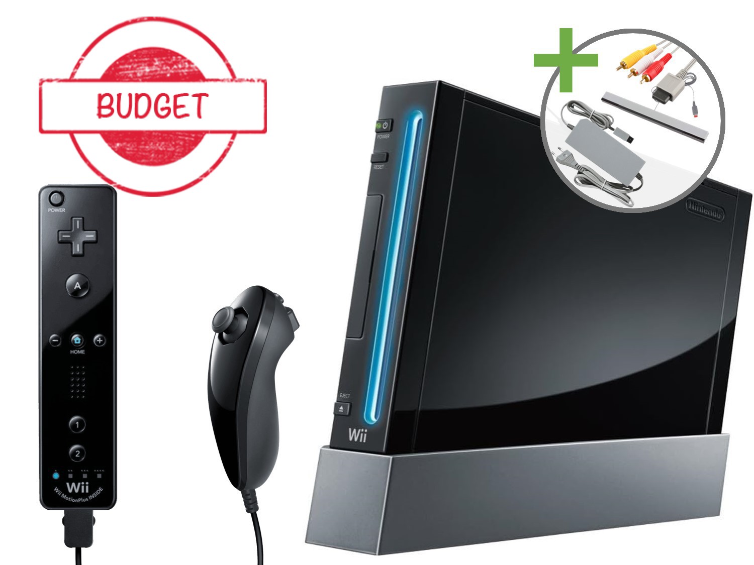 Nintendo Wii Starter Pack - Motion Plus Black Edition - Budget Kopen | Wii Hardware