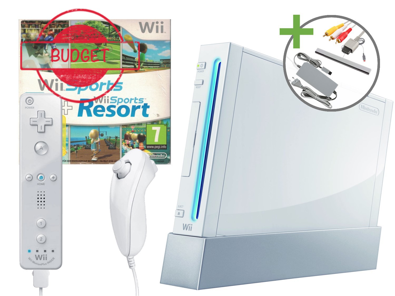Nintendo Wii Starter Pack - Wii Sports + Wii Sports Resort White Edition - Budget - Wii Hardware