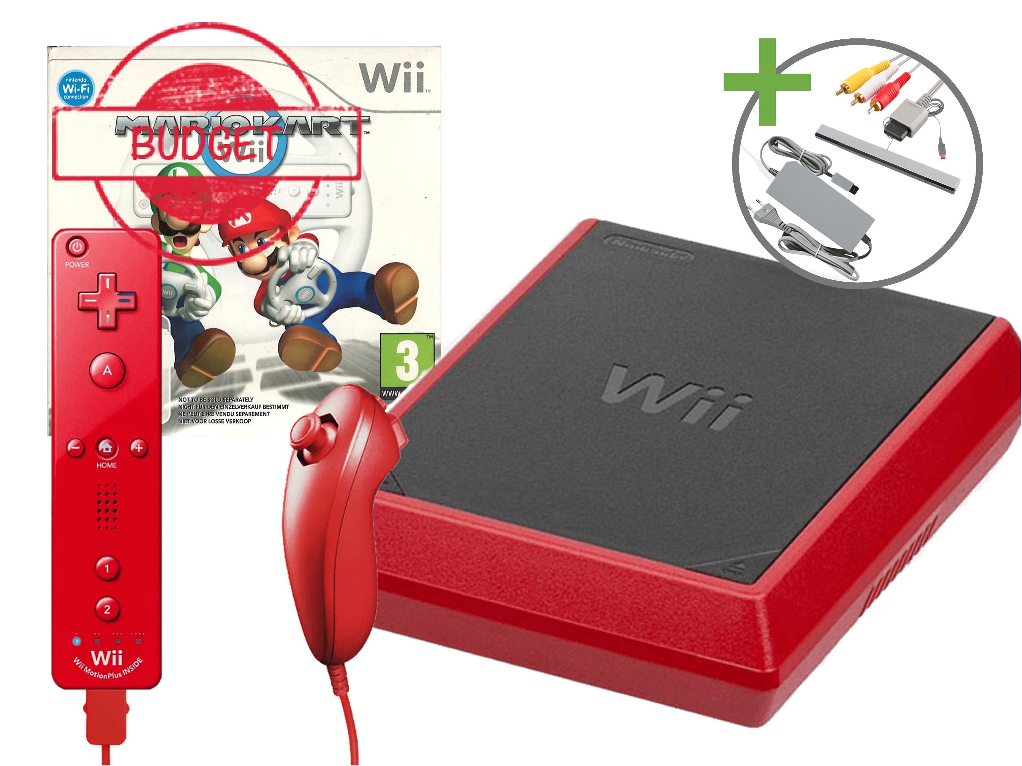 Nintendo Wii Mini Starter Pack - Mario Kart Wii Edition - Budget Kopen | Wii Hardware