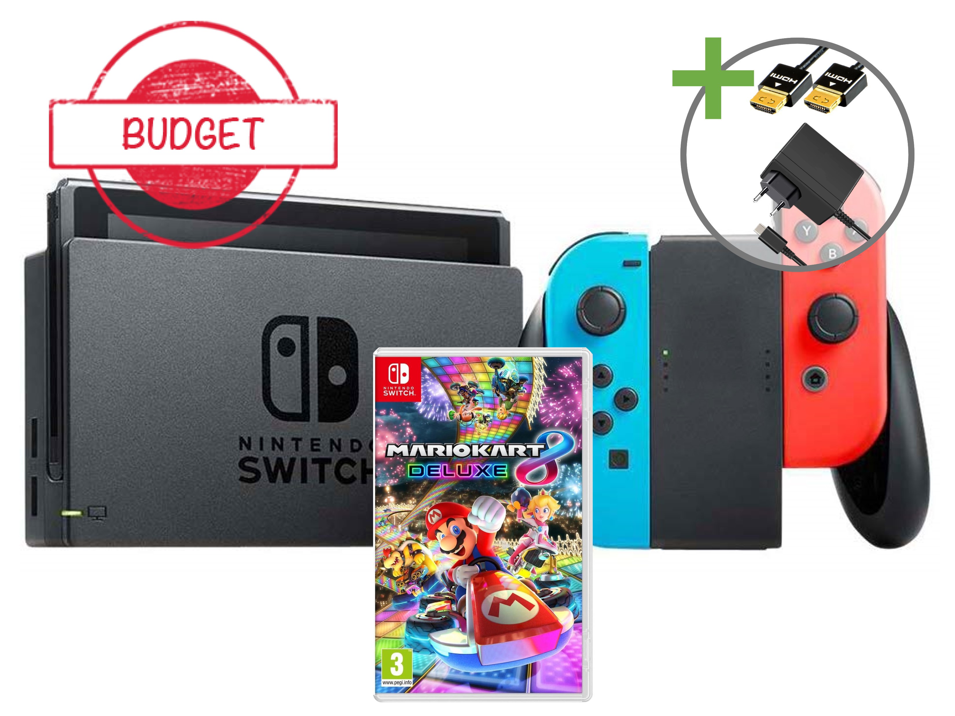 Nintendo Switch Starter Pack - Mario Kart 8 Deluxe Rood/Blauw Edition - Budget Kopen | Nintendo Switch Hardware