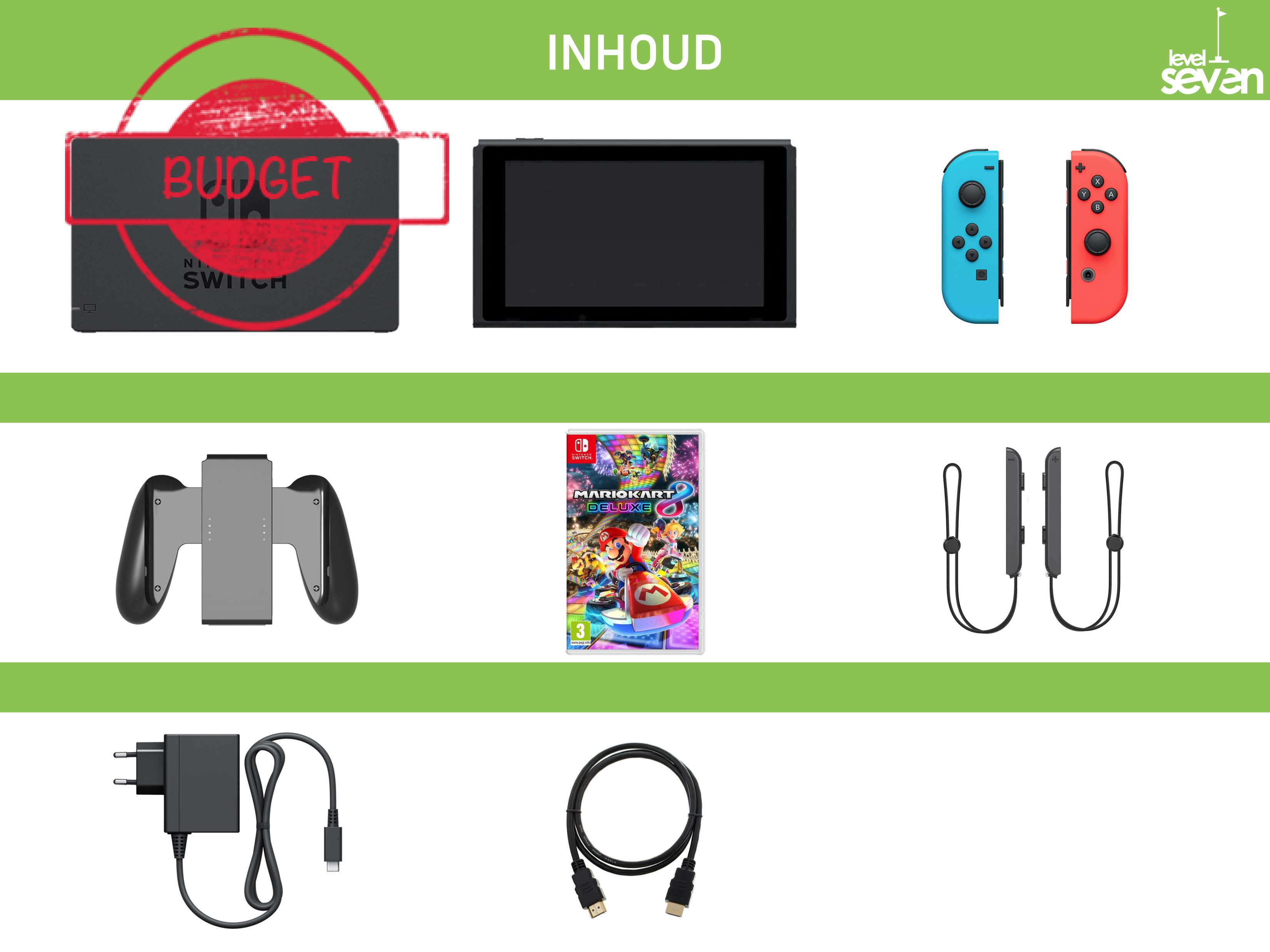 Nintendo Switch Starter Pack - Mario Kart 8 Deluxe Rood/Blauw Edition - Budget - Nintendo Switch Hardware - 6