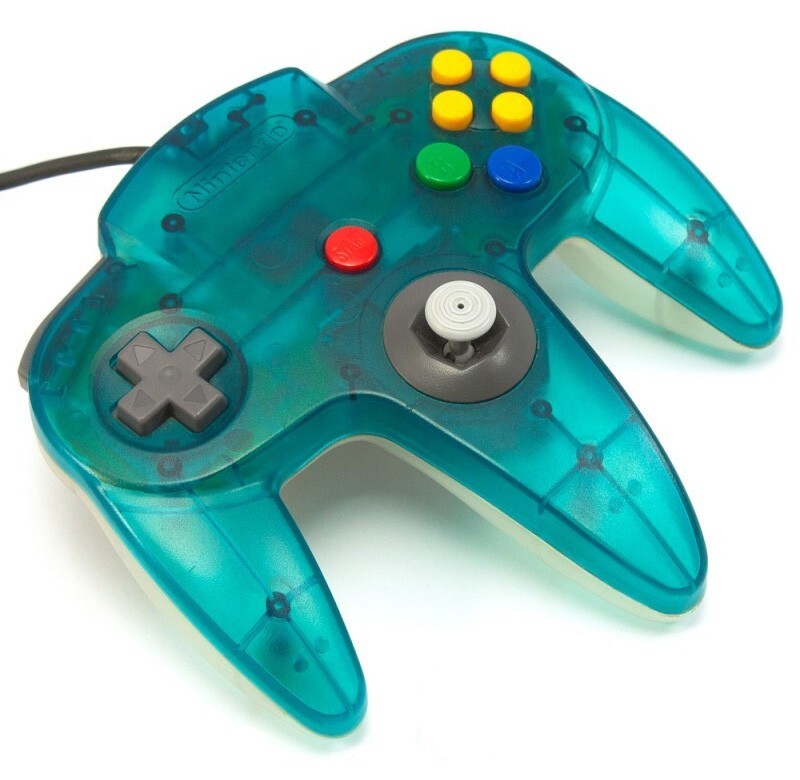 Originele Nintendo 64 Controller Aqua Blue - Gamecube Stijl Pookje - Nintendo 64 Hardware