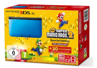 Nintendo 3DS XL - Blue/Black - New Super Mario Bros 2 Edition [Complete] - Nintendo 3DS Hardware
