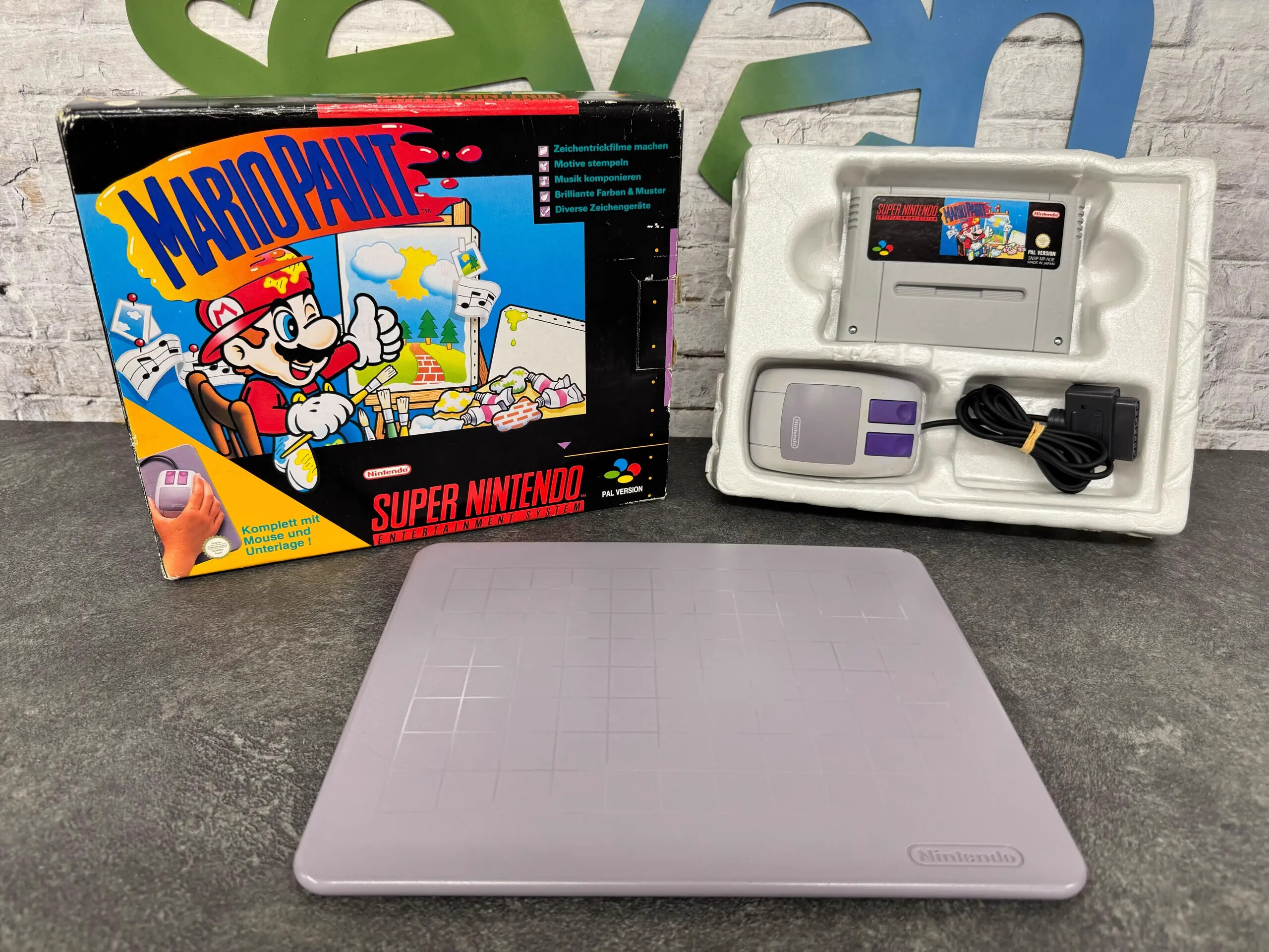 Mario Paint + Mouse Mat + Mouse (German) - Super Nintendo Games [Complete]