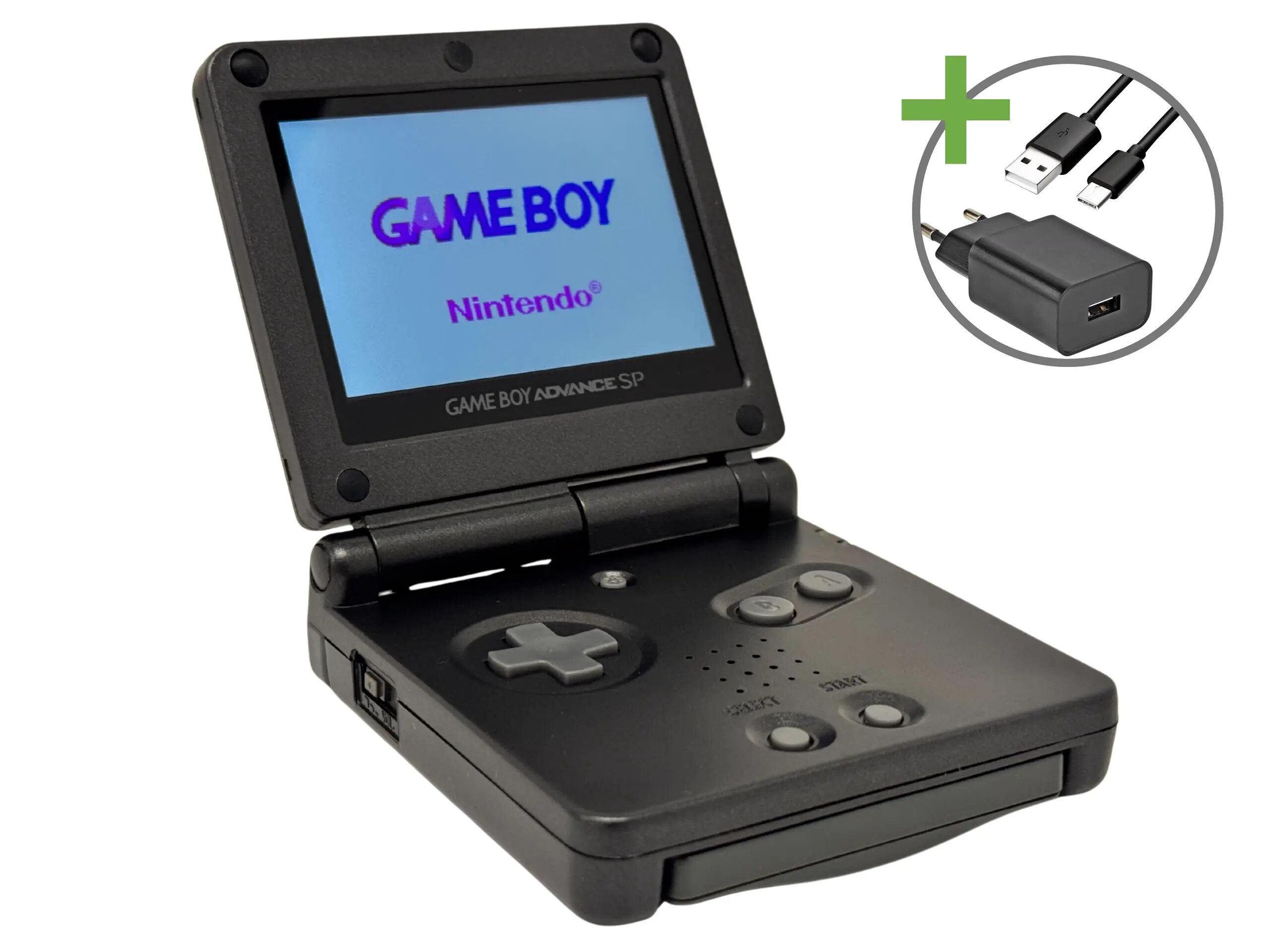 Gameboy Advance SP Graphite Black - USB-C & IPS V5 - Gameboy Advance Hardware