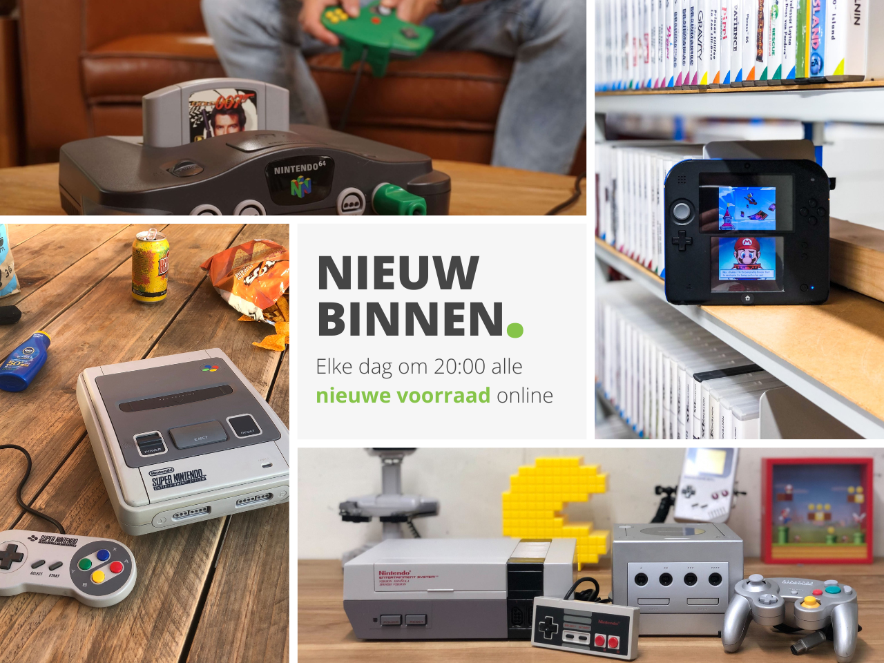 Alle Nieuw binnengekomen Nintendo Producten. Elke dag om 20:00 online.